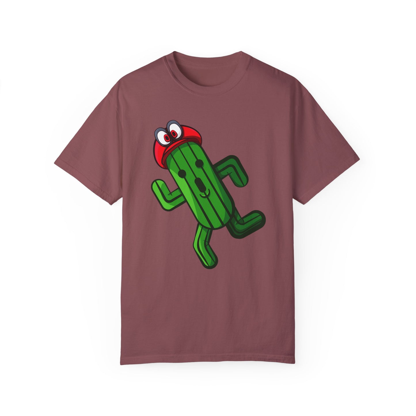 Playful Cactus Graphic T-Shirt - Fun Unisex Garment-Dyed Tee