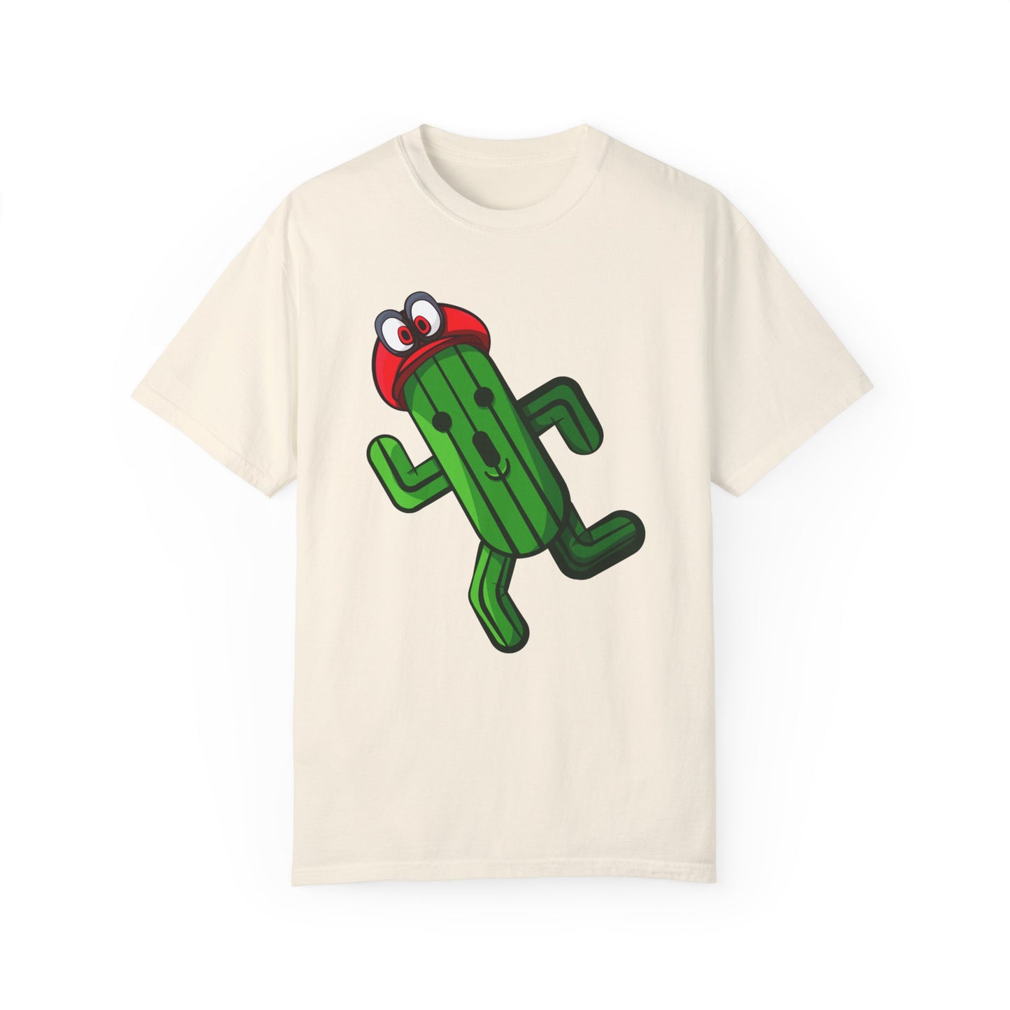 Playful Cactus Graphic T-Shirt - Fun Unisex Garment-Dyed Tee