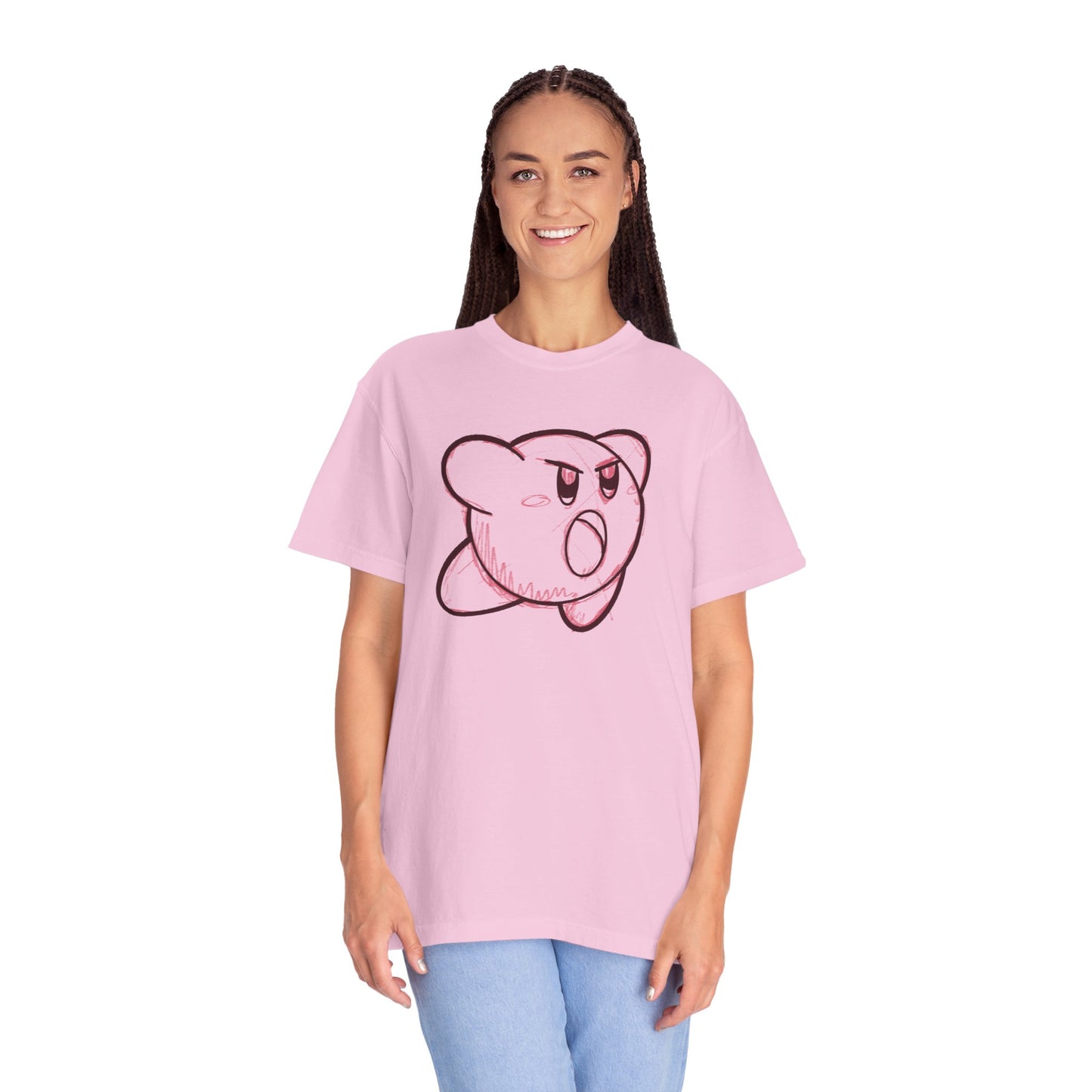 Playful Pink Kirby T-Shirt - Unisex Garment-Dyed Tee