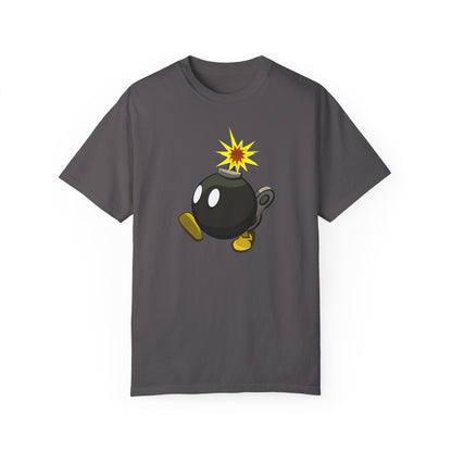 Unisex Garment-Dyed Graphic T-Shirt - Cute Bomb Character Design