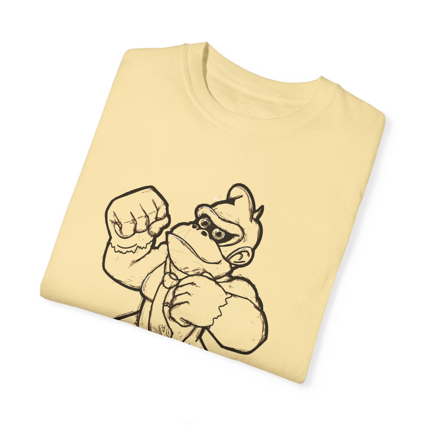 Retro Showdown Unisex Garment-Dyed T-Shirt - Classic Cartoon Design