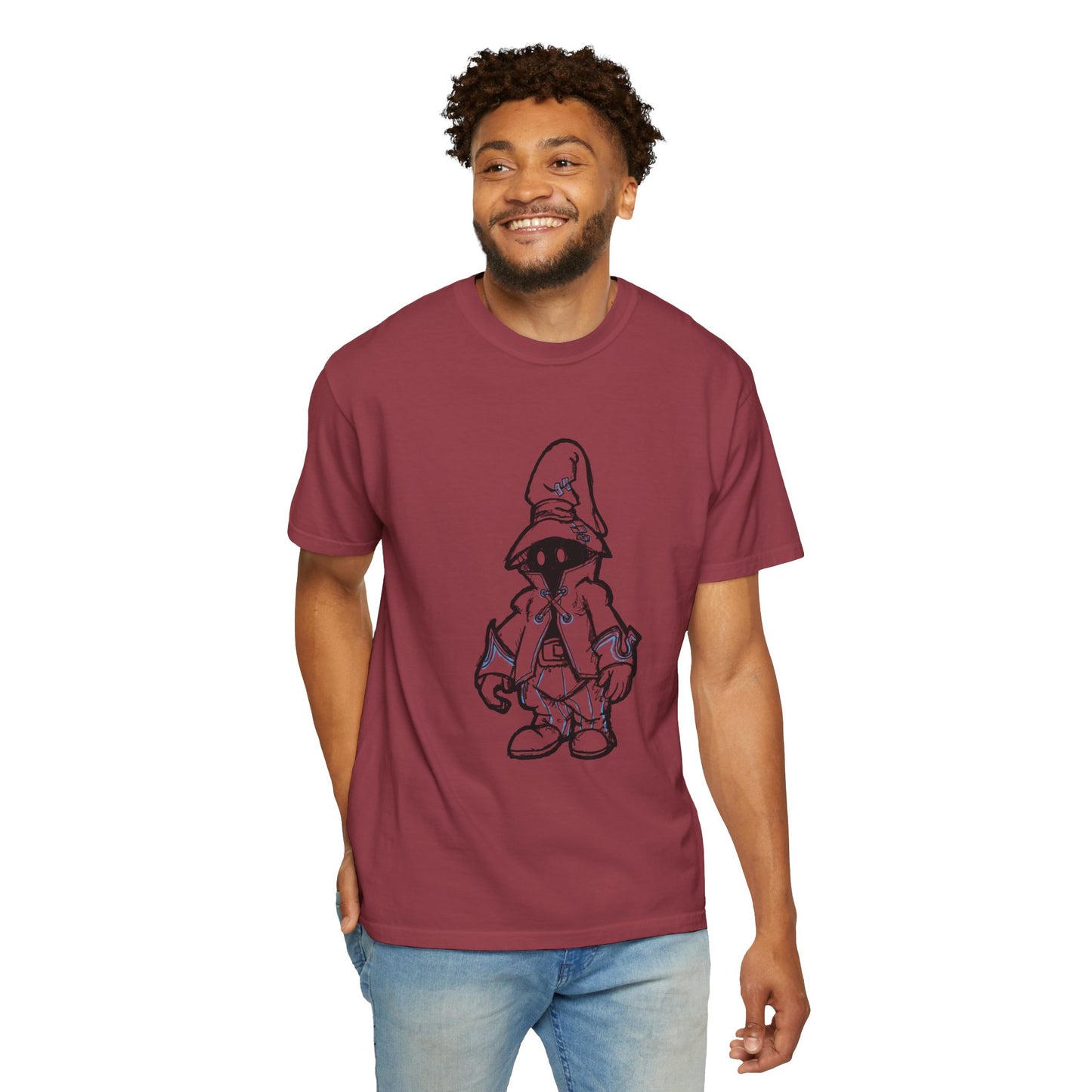 Unique Unisex Garment-Dyed T-shirt with Playful Wizard Design