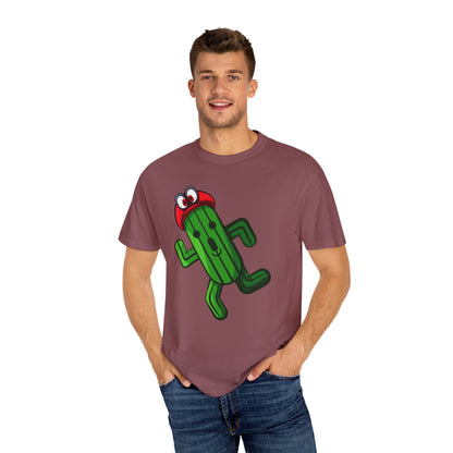 Playful Cactus Graphic T-Shirt - Fun Unisex Garment-Dyed Tee