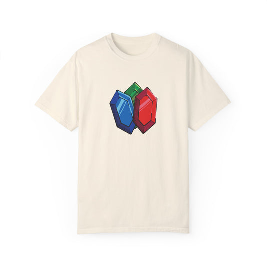 Unisex Garment-Dyed T-Shirt with Colorful Crystal Design - Casual & Trendy Wear