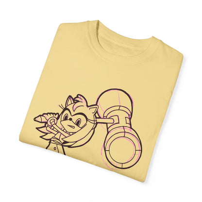 Playful Unisex Garment-Dyed T-shirt with Amy Character Design