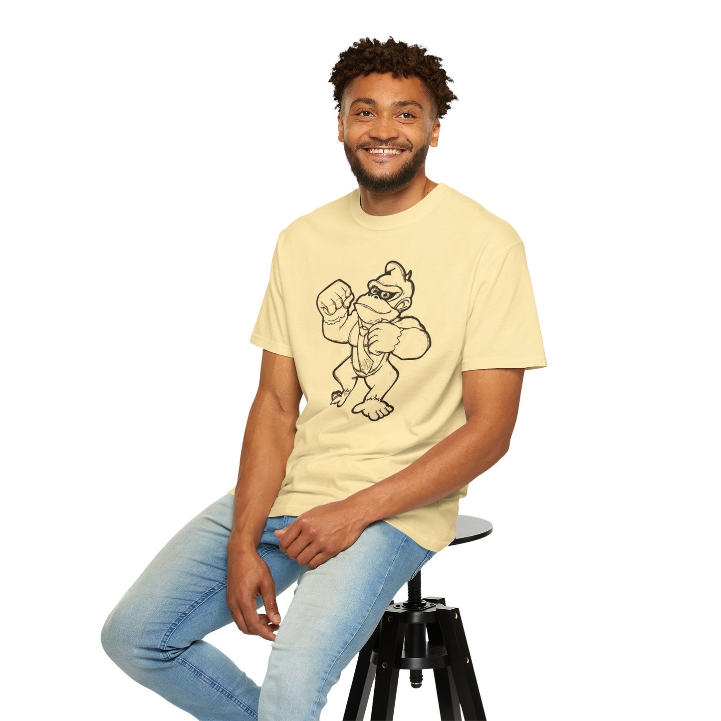 Retro Showdown Unisex Garment-Dyed T-Shirt - Classic Cartoon Design