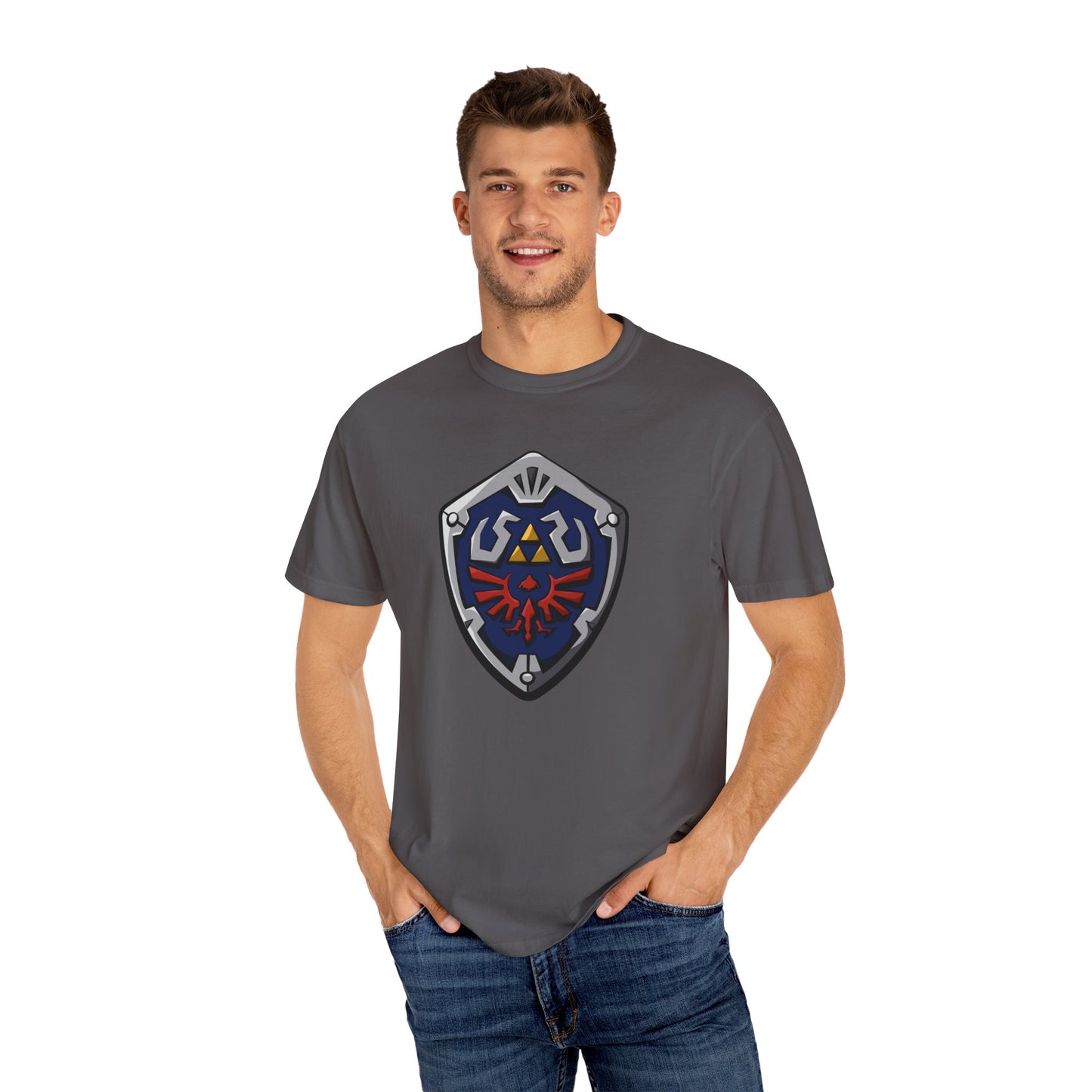 Legendary Shield Unisex Garment-Dyed T-Shirt - Perfect for Gamers!