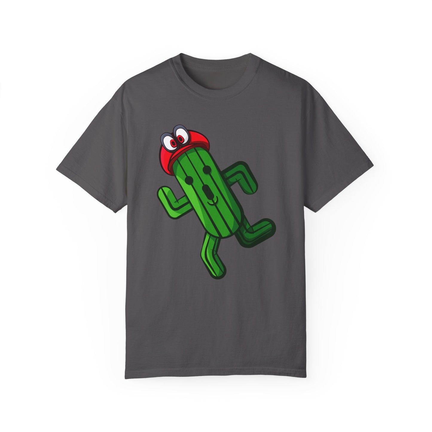 Playful Cactus Graphic T-Shirt - Fun Unisex Garment-Dyed Tee