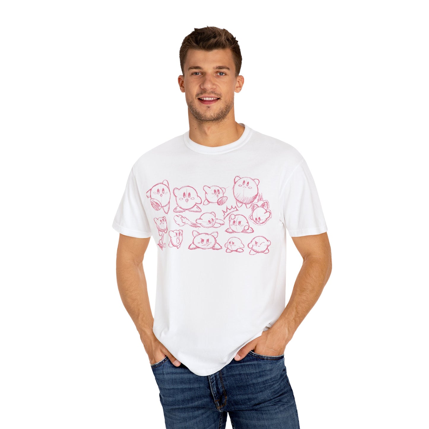 Playful Kirby Sketch Unisex T-Shirt | Comfortable & Trendy