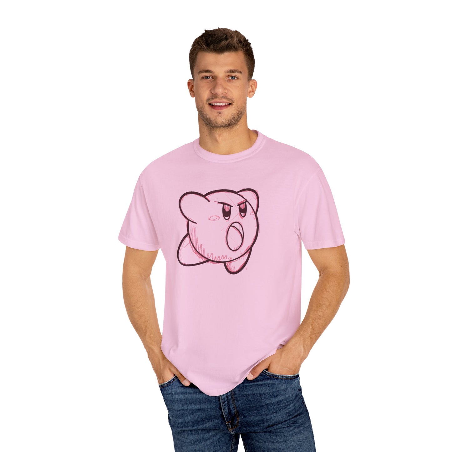 Playful Pink Kirby T-Shirt - Unisex Garment-Dyed Tee