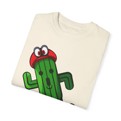 Playful Cactus Graphic T-Shirt - Fun Unisex Garment-Dyed Tee