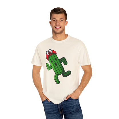 Playful Cactus Graphic T-Shirt - Fun Unisex Garment-Dyed Tee