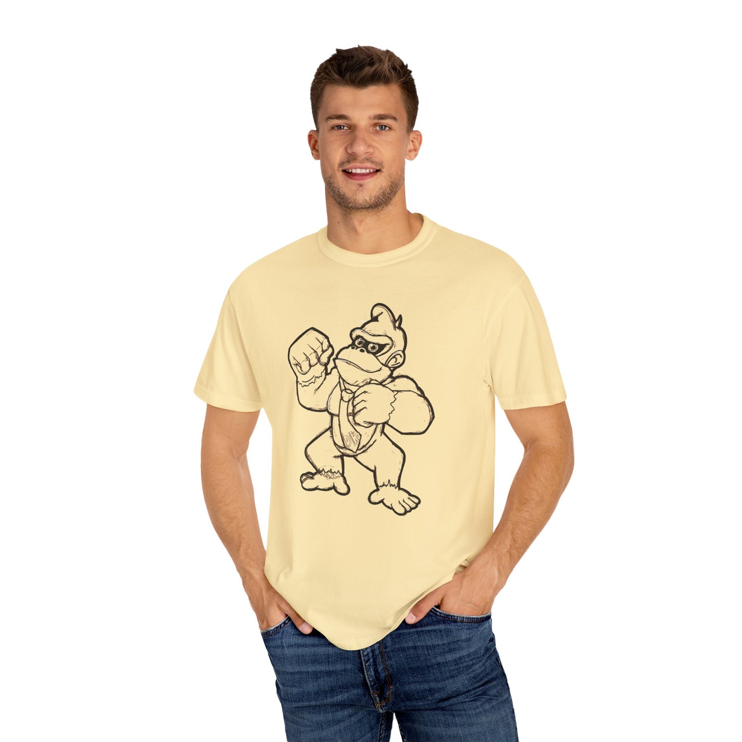 Retro Showdown Unisex Garment-Dyed T-Shirt - Classic Cartoon Design