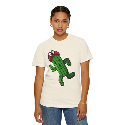 Playful Cactus Graphic T-Shirt - Fun Unisex Garment-Dyed Tee