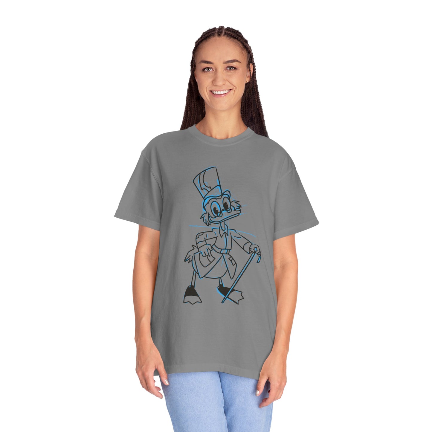 Vintage Style Unisex Garment-Dyed T-Shirt with Quirky Duck Character Design