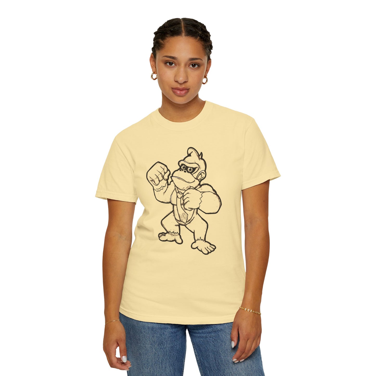 Retro Showdown Unisex Garment-Dyed T-Shirt - Classic Cartoon Design