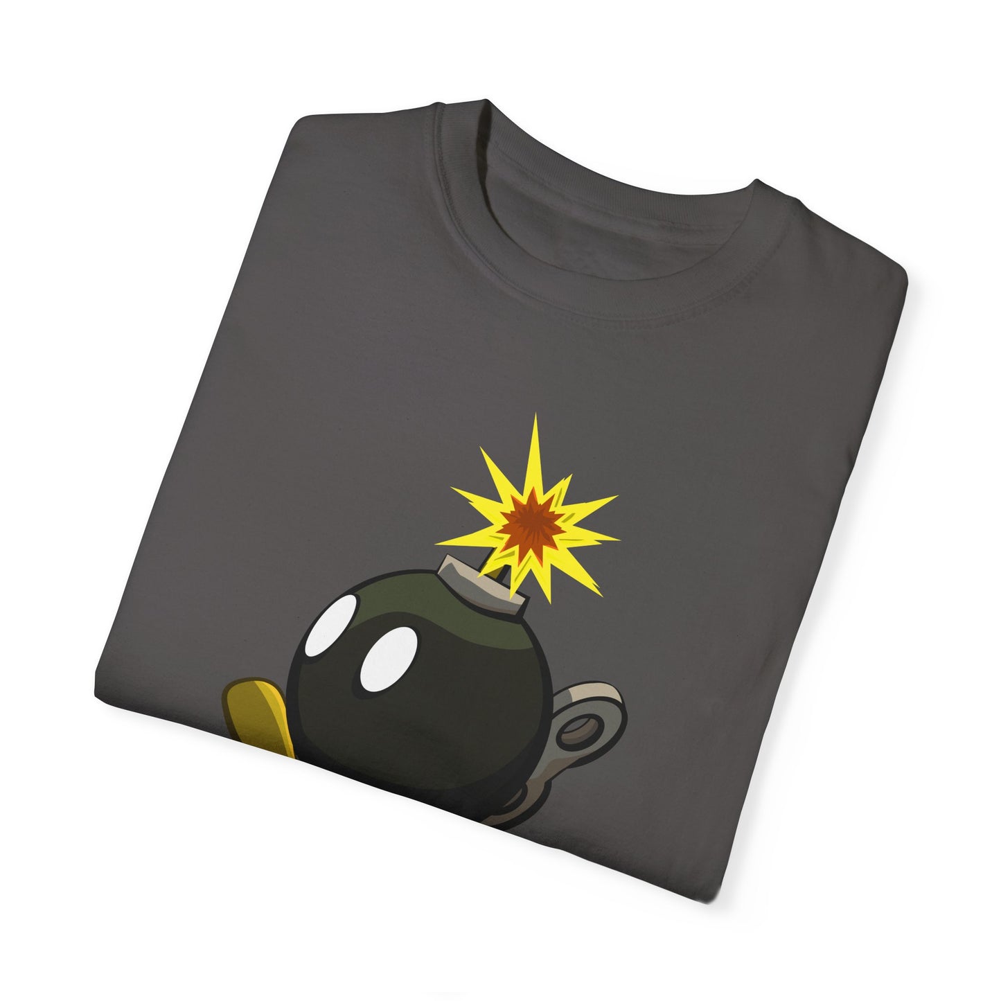 Unisex Garment-Dyed Graphic T-Shirt - Cute Bomb Character Design