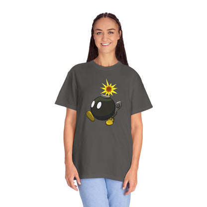 Unisex Garment-Dyed Graphic T-Shirt - Cute Bomb Character Design