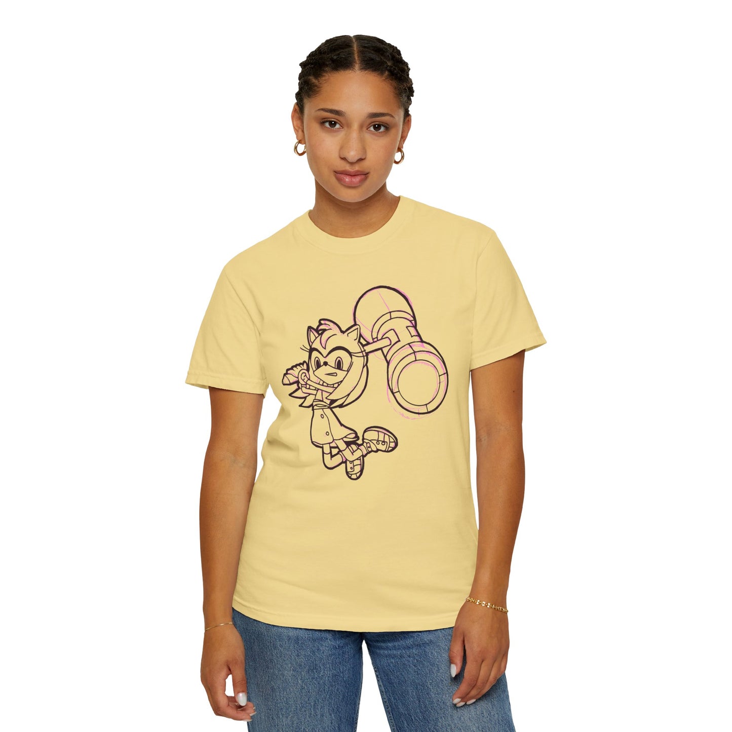 Playful Unisex Garment-Dyed T-shirt with Amy Character Design