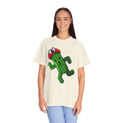 Playful Cactus Graphic T-Shirt - Fun Unisex Garment-Dyed Tee